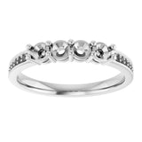 14K White 4-Stone .05 CTW Lab-Grown Diamond Semi-Set Family Ring