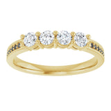 14K Yellow 4-Stone .05 CTW Lab-Grown Diamond Semi-Set Family Ring