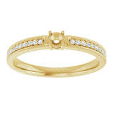 14K Yellow 1-Stone .08 CTW Lab-Grown Diamond Semi-Set Family Ring