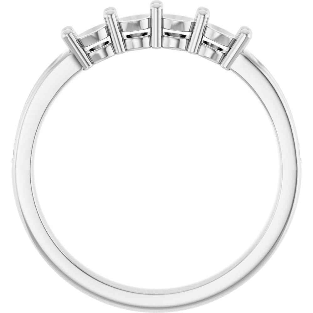 14K White 4-Stone .05 CTW Lab-Grown Diamond Semi-Set Family Ring