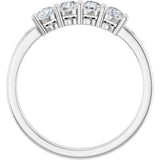 14K White 4-Stone .05 CTW Lab-Grown Diamond Semi-Set Family Ring