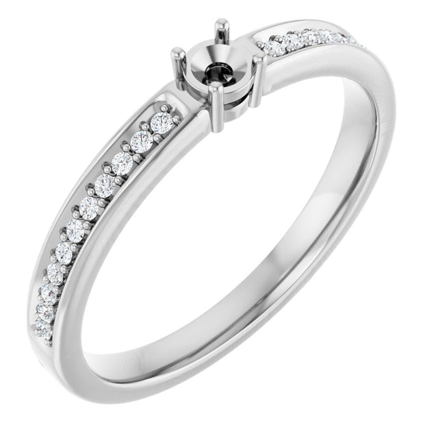 14K Rose 1-Stone .08 CTW Lab-Grown Diamond Semi-Set Family Ring