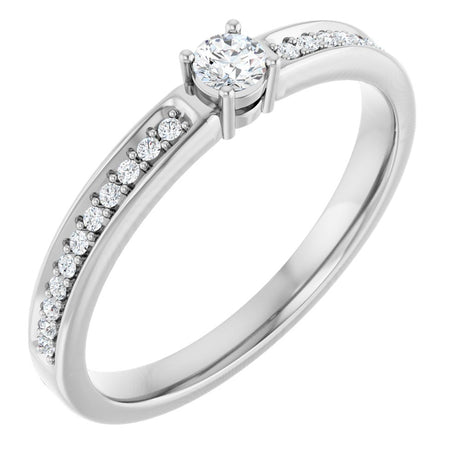 14K Rose 1-Stone .08 CTW Lab-Grown Diamond Semi-Set Family Ring