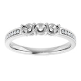 14K White 3-Stone .06 CTW Lab-Grown Diamond Semi-Set Family Ring