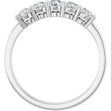 14K White 5-Stone .04 CTW Lab-Grown Diamond Semi-Set Family Ring