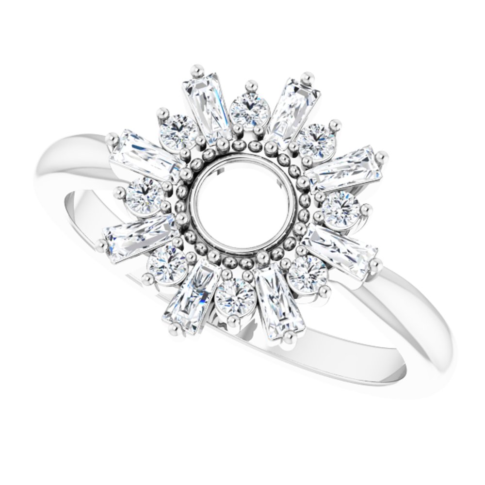 14K White 3/8 CTW Natural Diamond Circle Ring