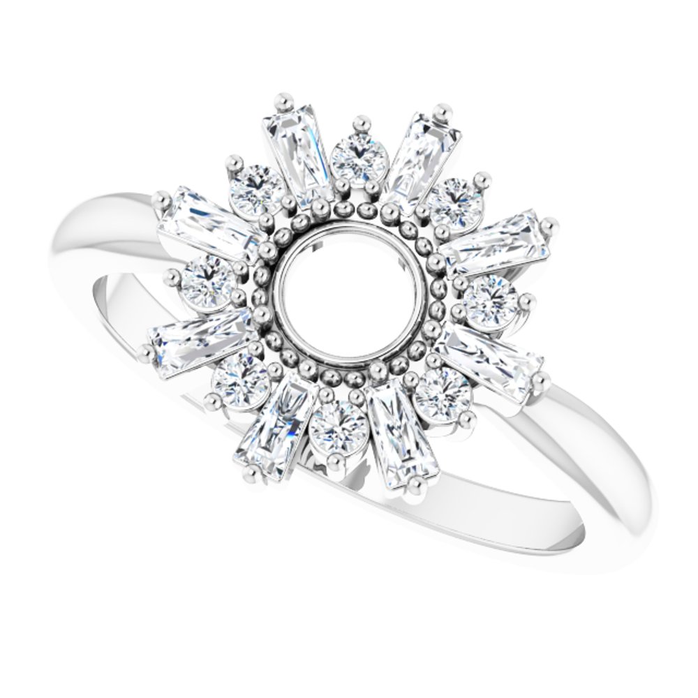 14K White Gold 3/8 CTW Natural Diamond Circle Ring  
