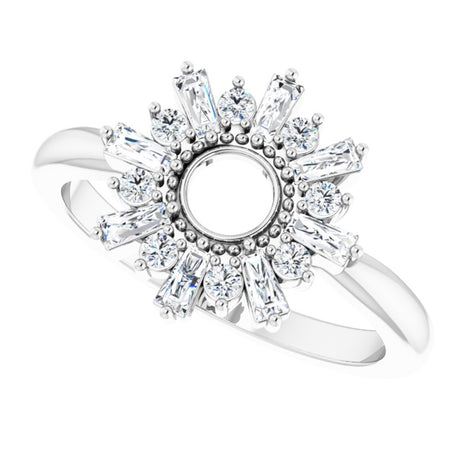 14K White Gold 3/8 CTW Natural Diamond Circle Ring  