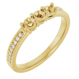 14K Yellow 3-Stone .06 CTW Lab-Grown Diamond Semi-Set Family Ring