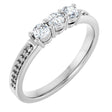 14K White 3-Stone .06 CTW Lab-Grown Diamond Semi-Set Family Ring