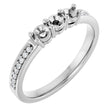 14K White 3-Stone .06 CTW Lab-Grown Diamond Semi-Set Family Ring