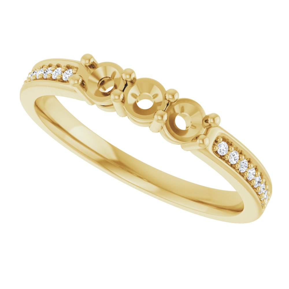 14K Yellow 3-Stone .06 CTW Lab-Grown Diamond Semi-Set Family Ring