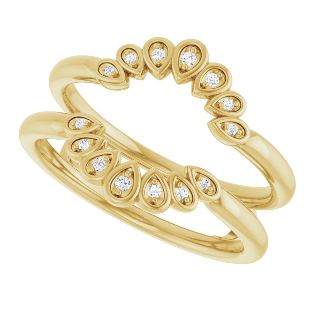 14K Yellow .04 CTW Natural Diamond Ring Guard