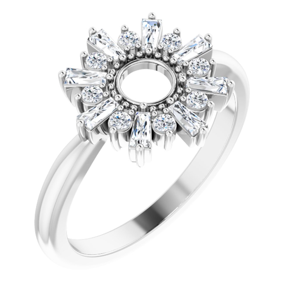 14K White Gold 3/8 CTW Natural Diamond Circle Ring  