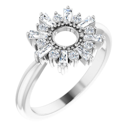 14K White Gold 3/8 CTW Natural Diamond Circle Ring  