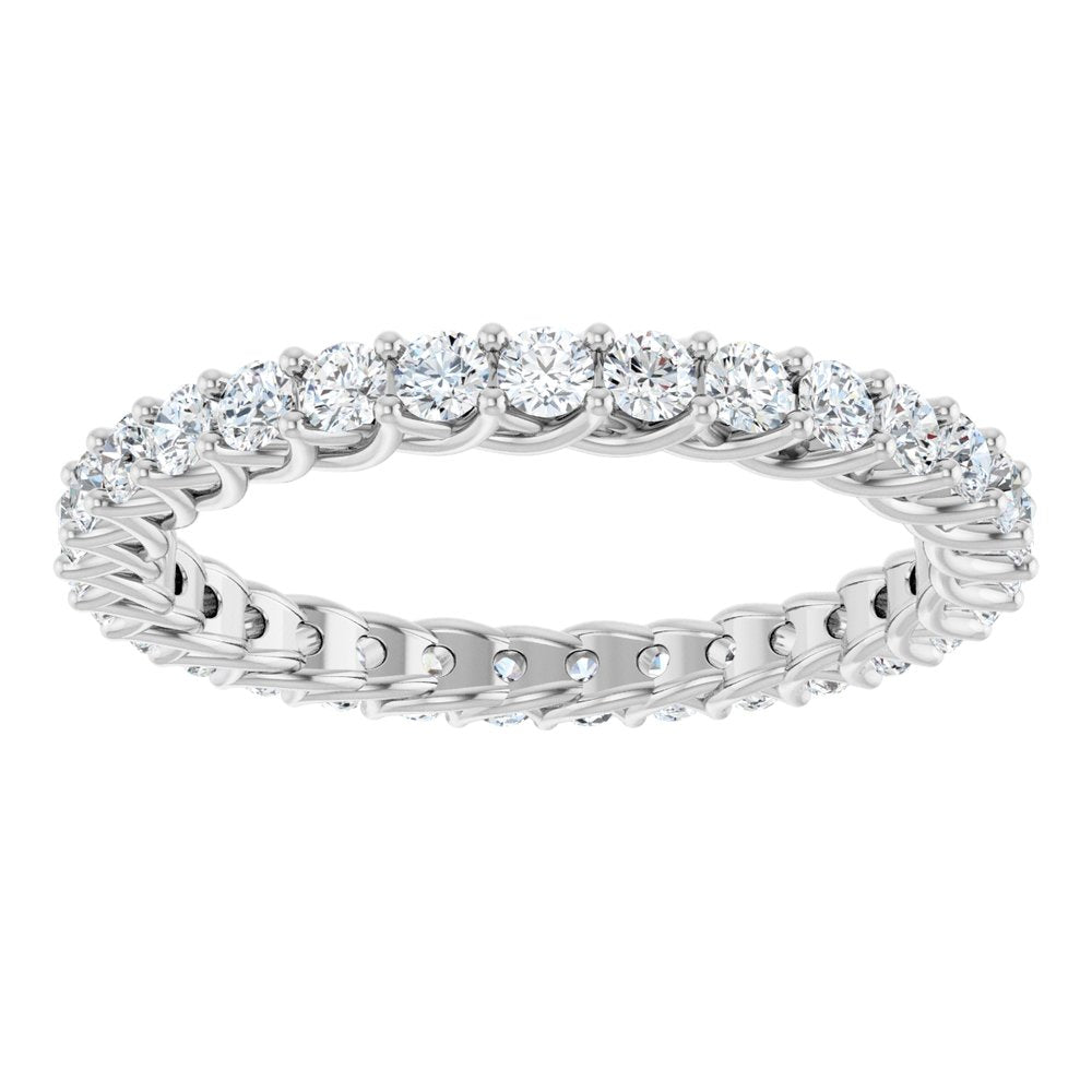 14K White 9/10 CTW Natural Diamond Eternity Band