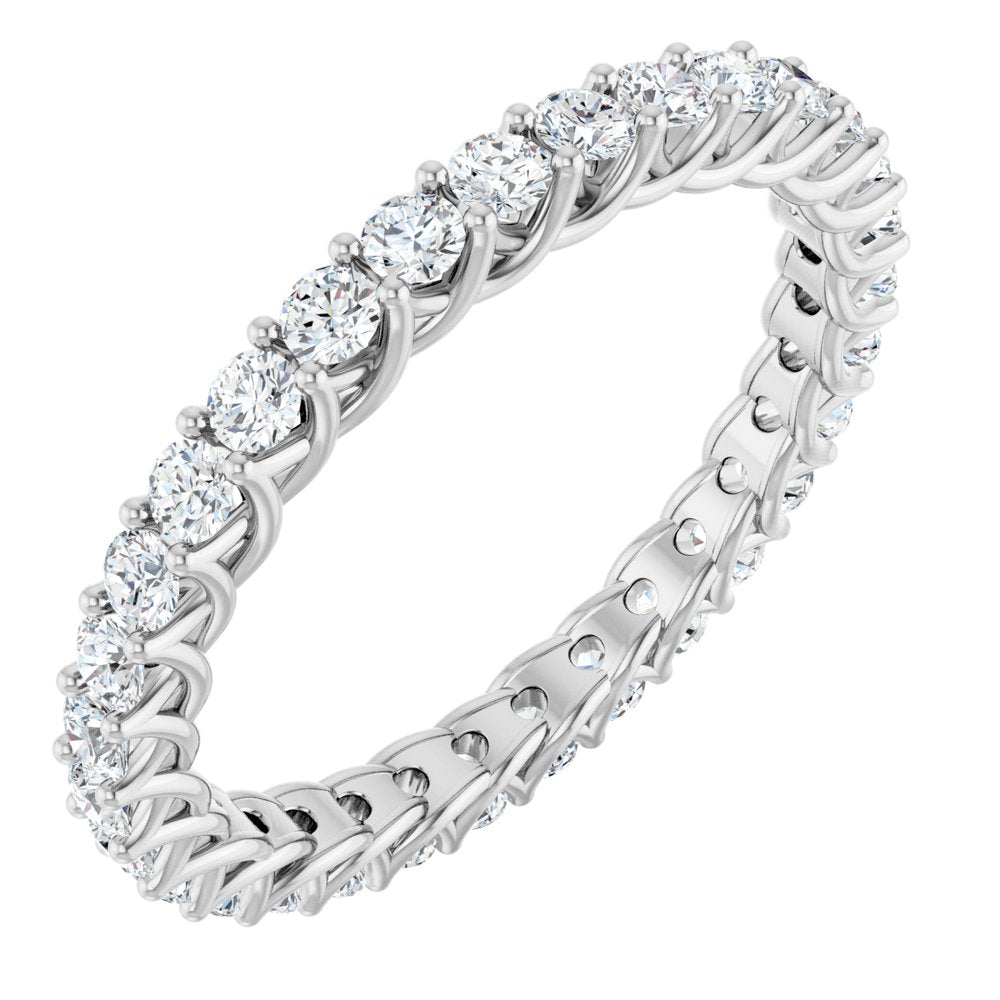 14K White 9/10 CTW Natural Diamond Eternity Band