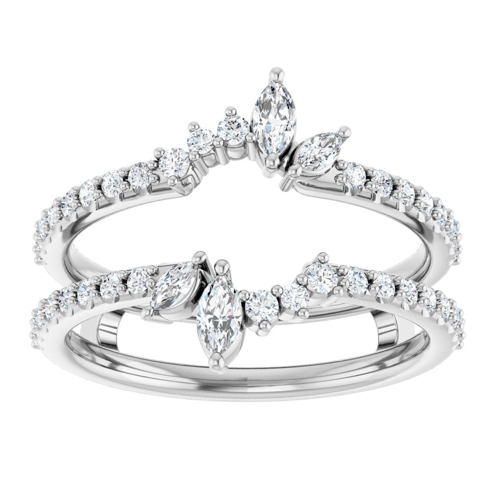 14K White 1/2 CTW Natural Diamond Ring Guard