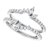 14K White 1/2 CTW Natural Diamond Ring Guard