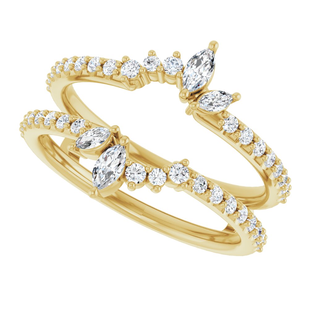 14K Yellow 1/2 CTW Natural Diamond Ring Guard