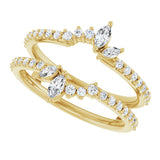 14K Yellow 1/2 CTW Natural Diamond Ring Guard