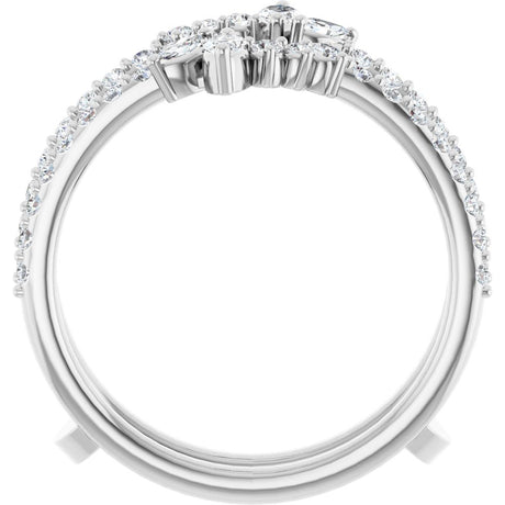 14K White 1/2 CTW Natural Diamond Ring Guard