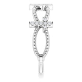 14K White .08 CTW Natural Diamond Stackable Cross Ring