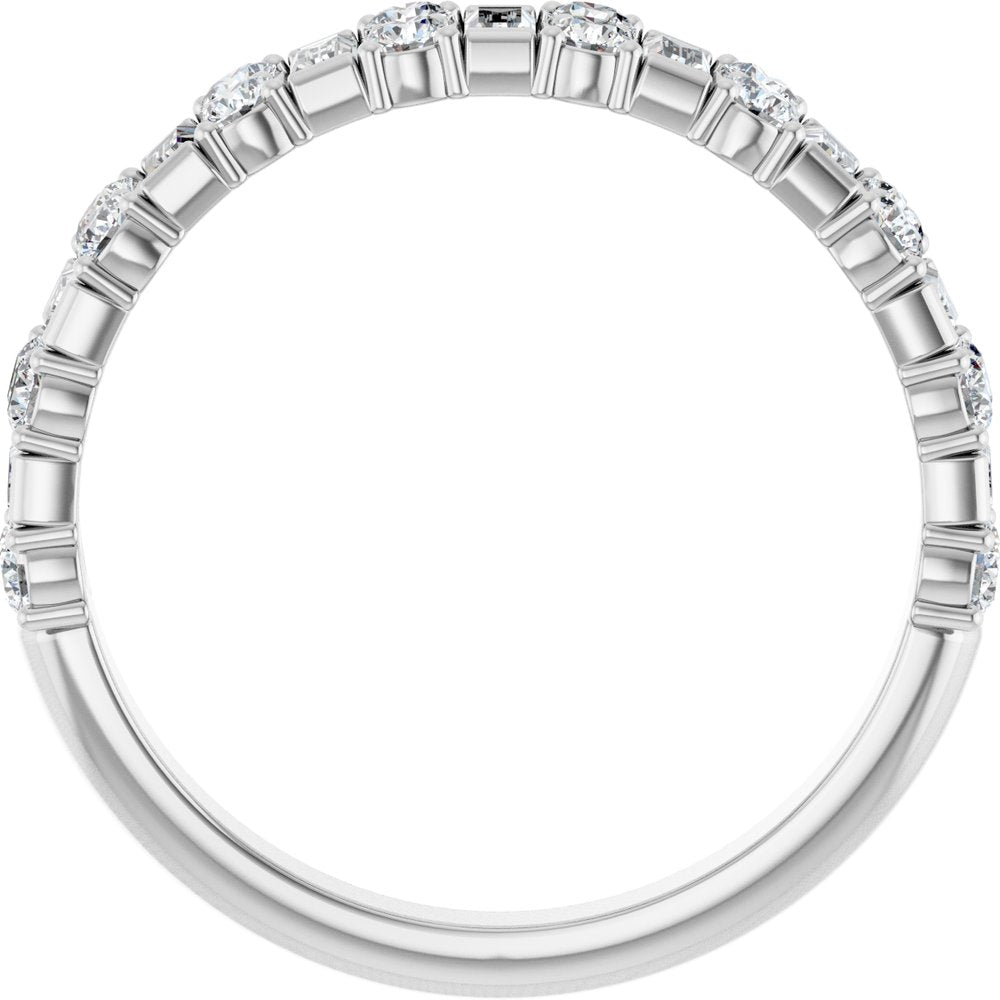 14K White 9/10 CTW Lab-Grown Diamond Anniversary Band