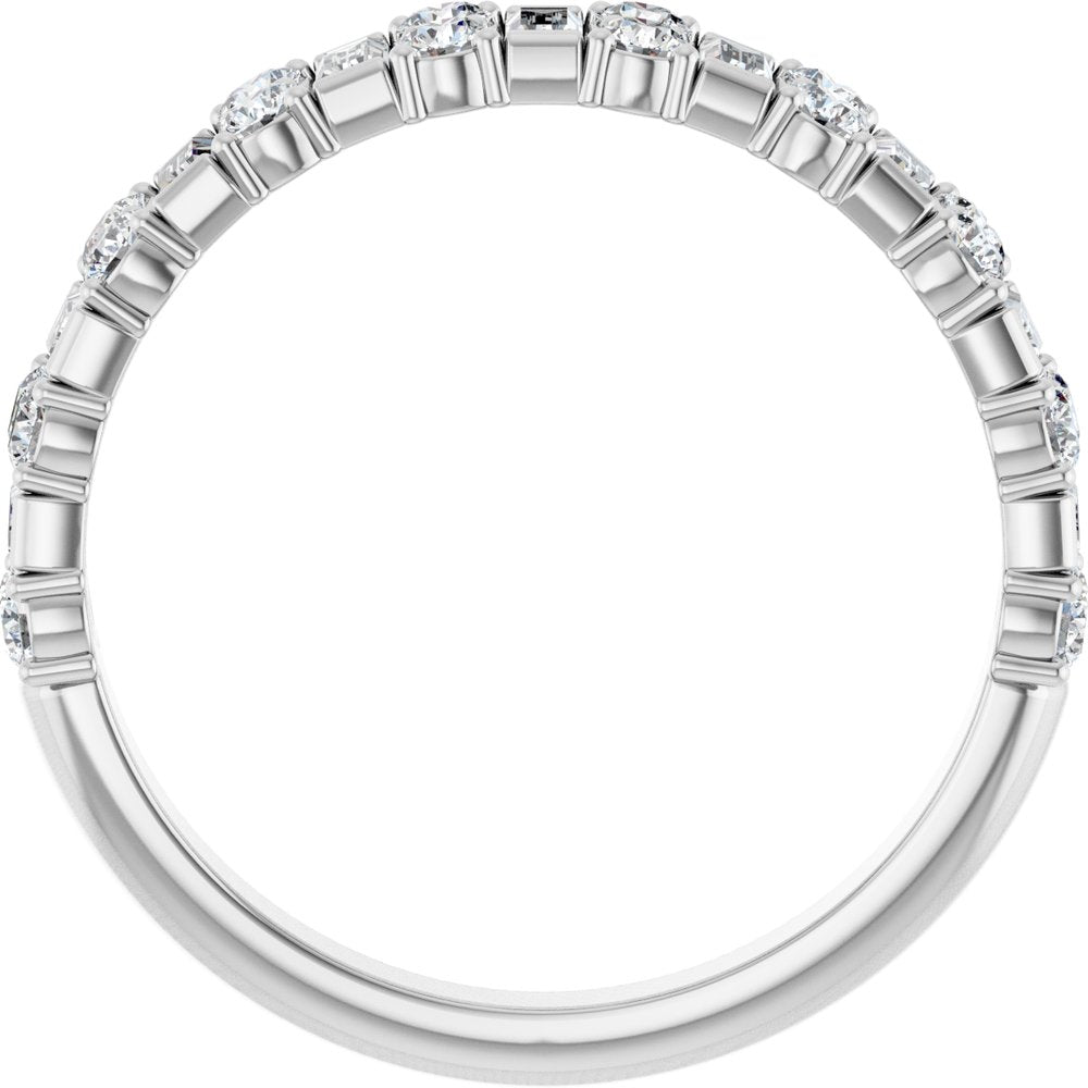 14K White Gold 9/10 CTW Lab-Grown Diamond Anniversary Band