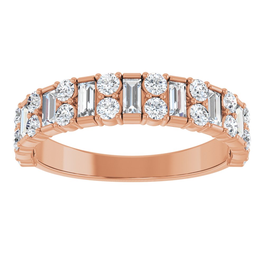 14K Rose 9/10 CTW Natural Diamond Anniversary Band