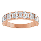 14K Rose 9/10 CTW Natural Diamond Anniversary Band