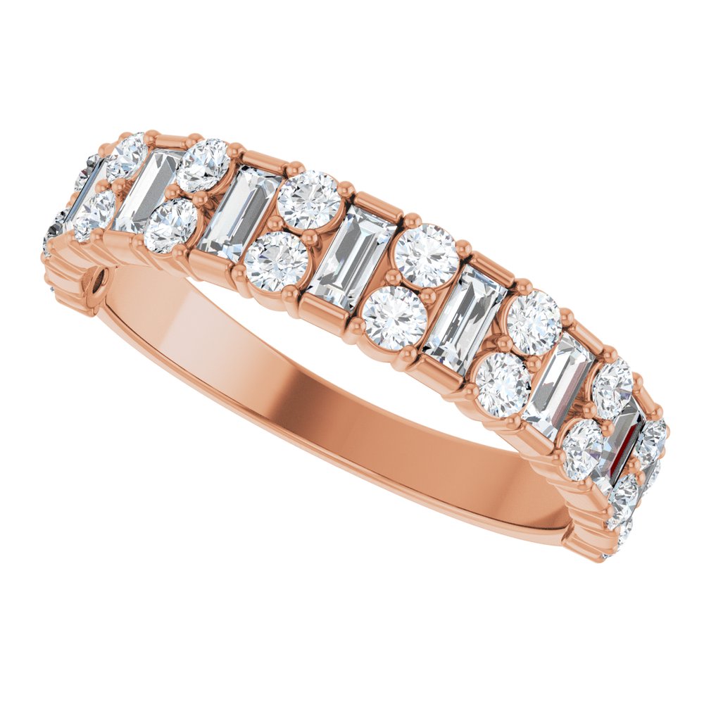 14K Rose 9/10 CTW Natural Diamond Anniversary Band