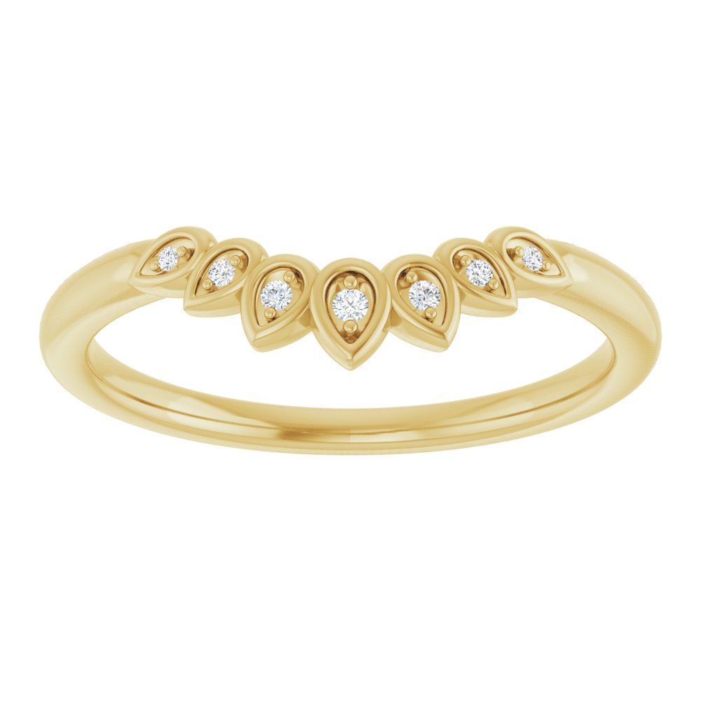 14K Yellow .025 CTW Natural Diamond Floral Contour Band