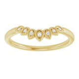 14K Yellow .025 CTW Natural Diamond Floral Contour Band