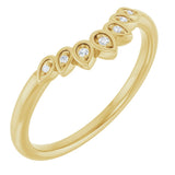 14K Yellow .025 CTW Natural Diamond Floral Contour Band