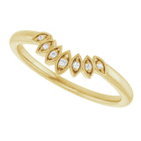 14K Yellow .025 CTW Natural Diamond Floral Contour Band