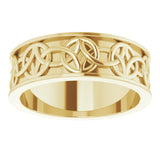 14K Yellow 7 mm Celtic-Inspired Band