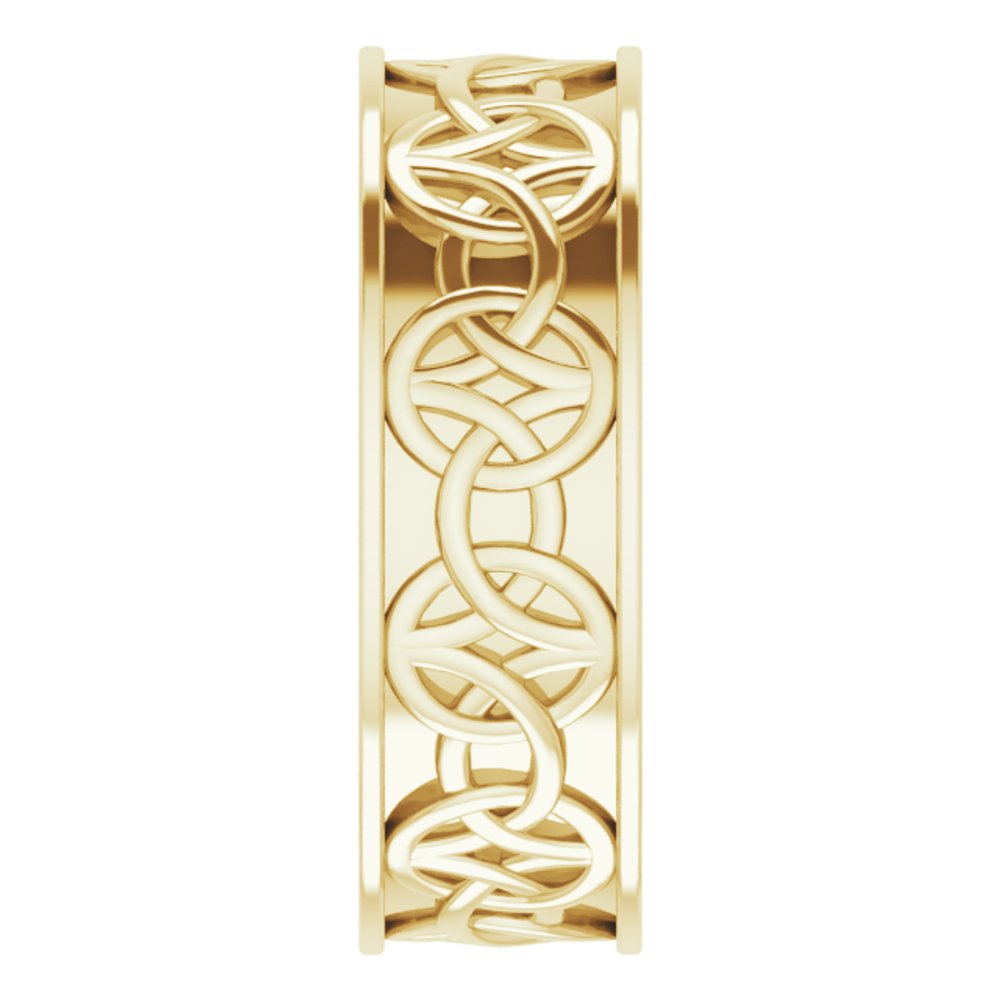 14K Yellow 7 mm Celtic-Inspired Flat Band Size 8