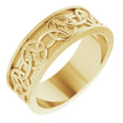 14K Yellow 7 mm Celtic-Inspired Flat Band Size 8
