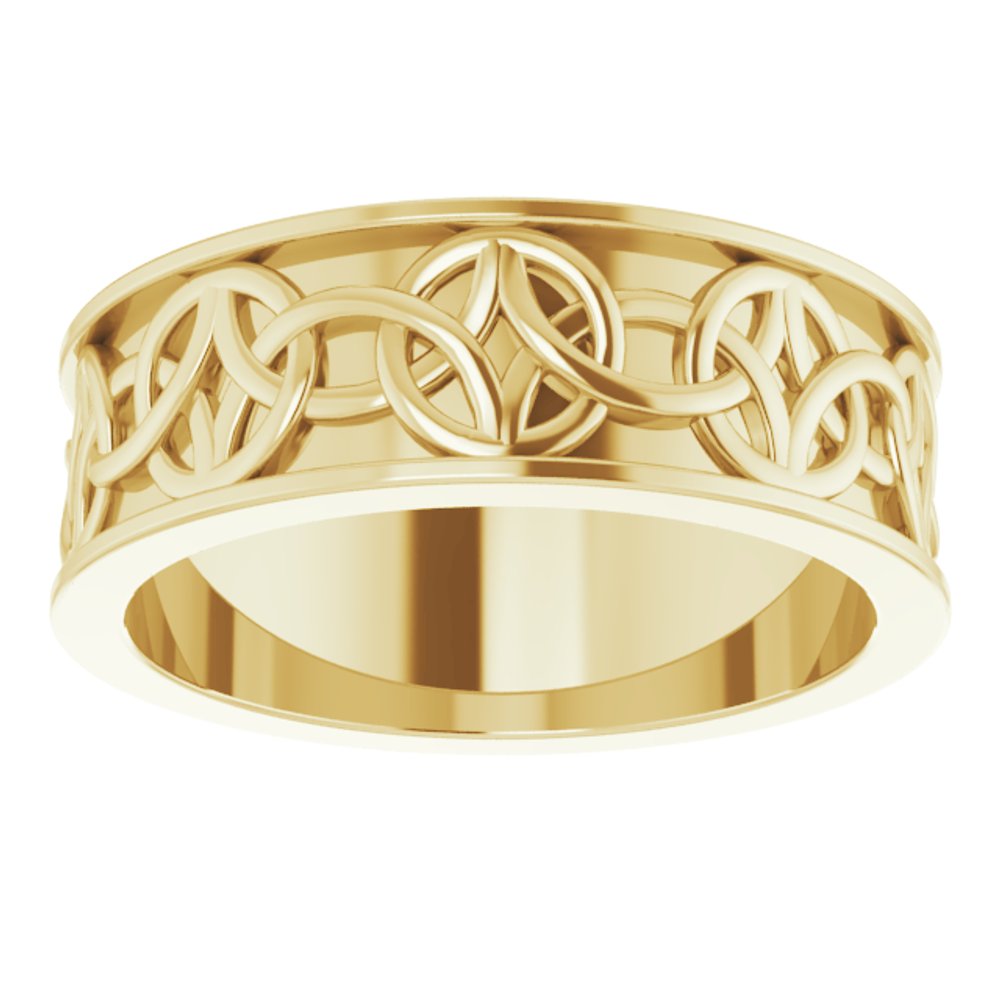 14K Yellow 7 mm Celtic-Inspired Flat Band Size 8