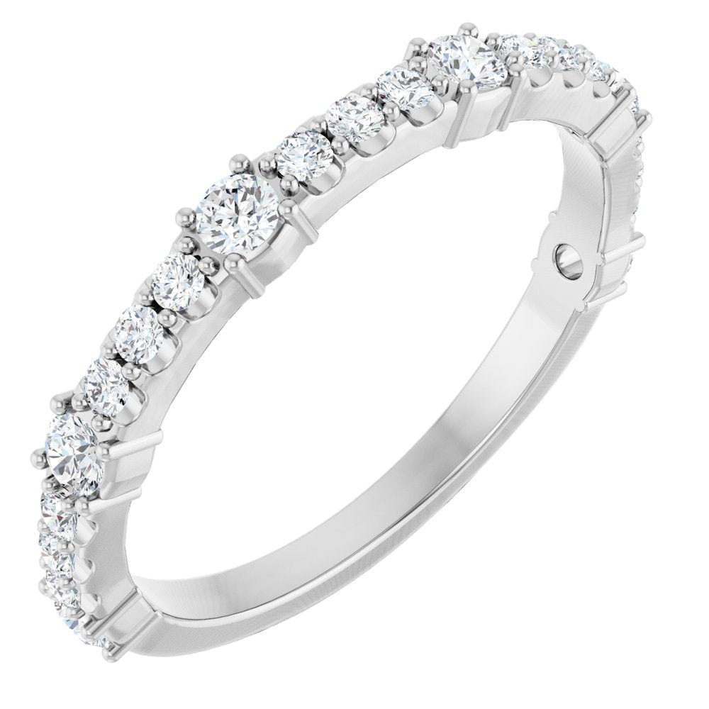 14K White 1/2 CTW Natural Diamond Anniversary Band 