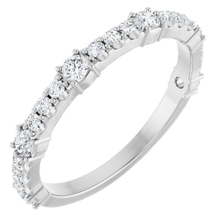 14K White 1/2 CTW Natural Diamond Anniversary Band 