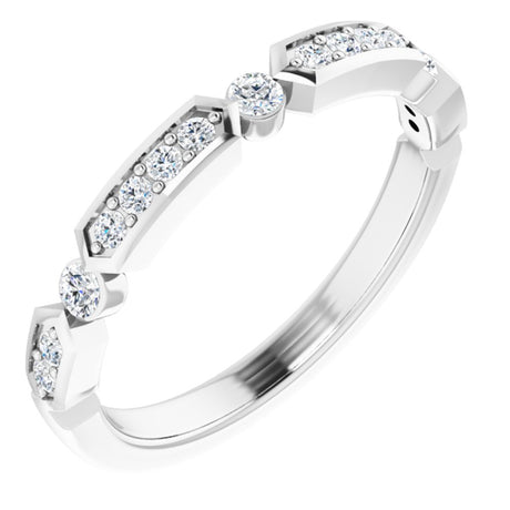 14K White 1/5 CTW Natural Diamond Anniversary Band