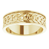 14K Yellow 7 mm Woven-Design Band Size 10.5