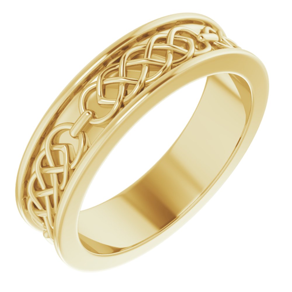 14K Yellow 6 mm Celtic-Inspired Band Size 10