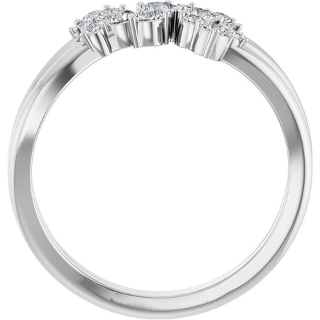14K White Gold 1/2 CTW Natural Diamond Cluster Bypass Ring