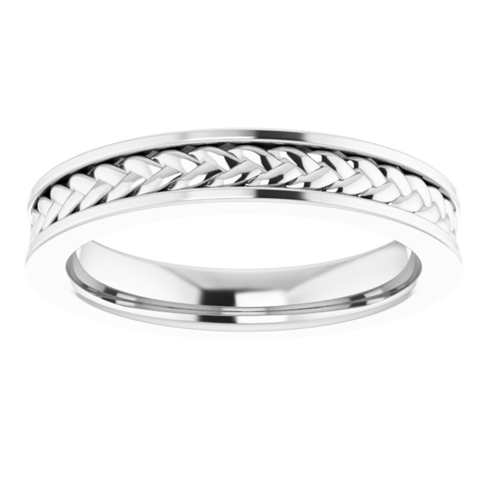 Sterling Silver 3 mm Woven Design Band  Size 5