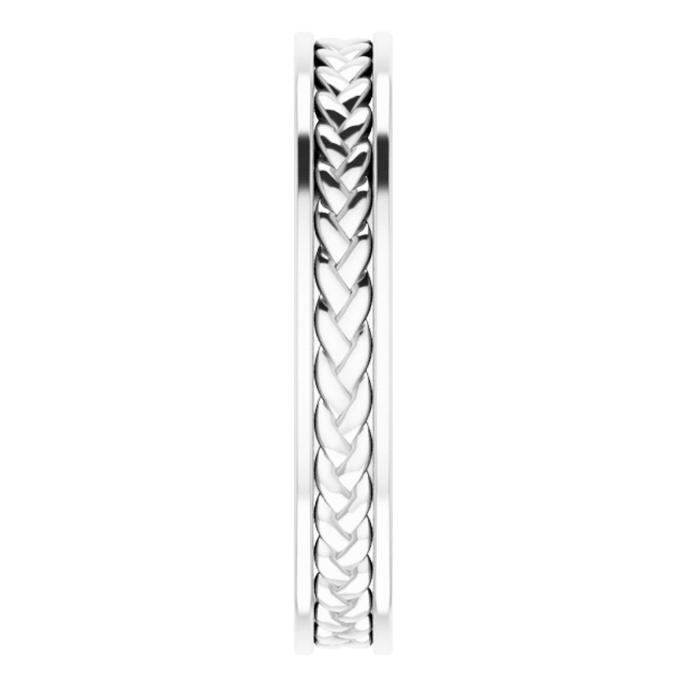 Platinum 3 mm Woven Design Band  Size 6