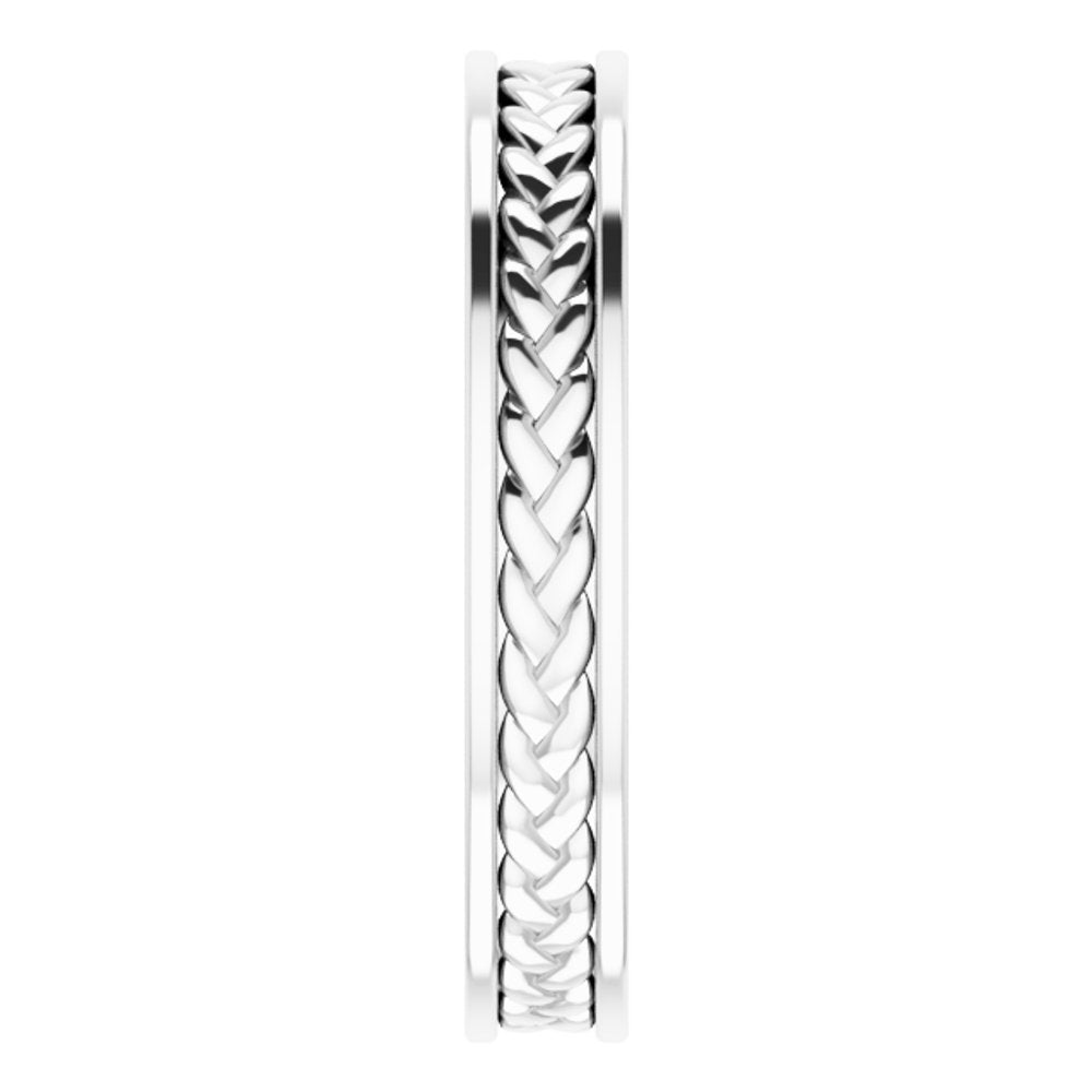 Sterling Silver 3 mm Woven Design Band  Size 5