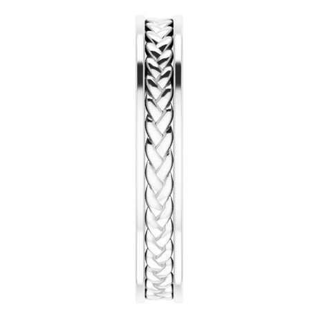 Sterling Silver 3 mm Woven Design Band  Size 5